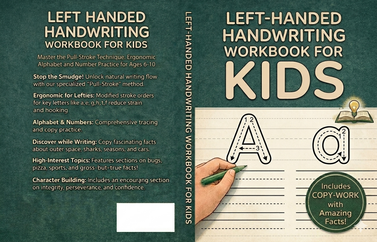 Left-Handed Handwriting Workbook for Kids
