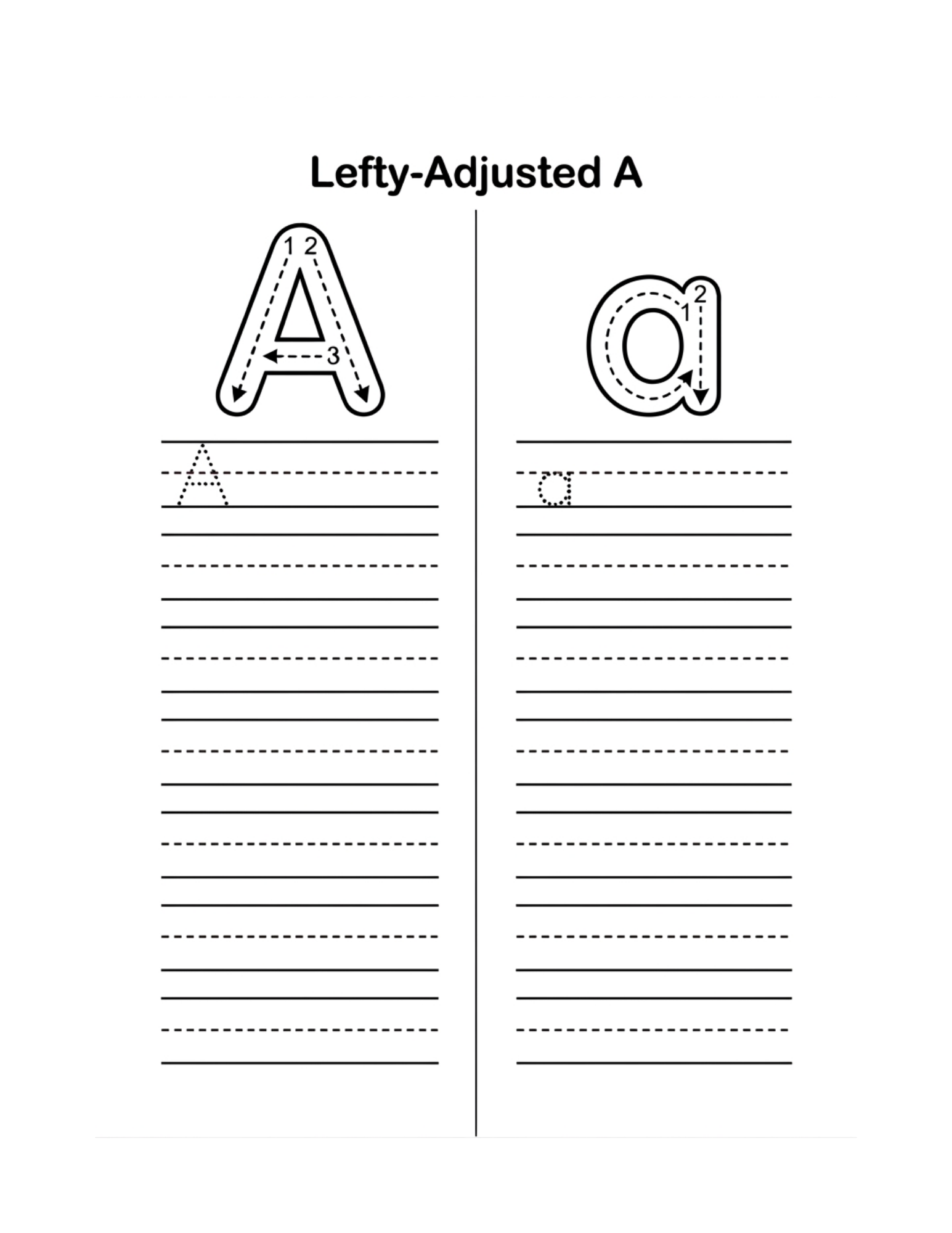 Left Handed Handwriting Workbook for Kids