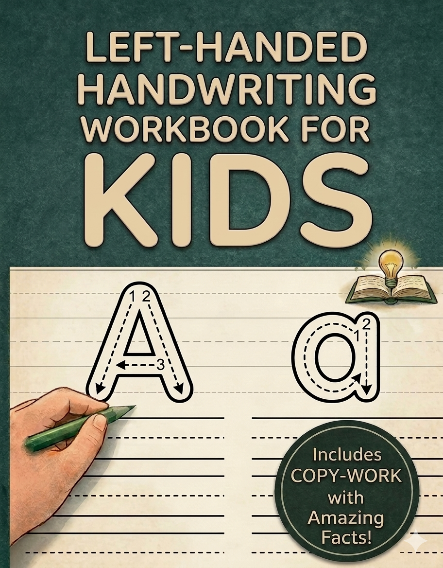 Left Handed Handwriting Workbook for Kids