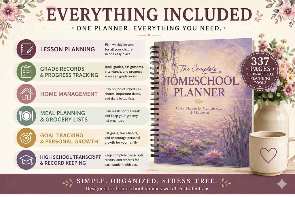 Claude Monet Inspired - The Complete Homeschool Planner: An Undated All-in-One Planning System for Homeschool Families