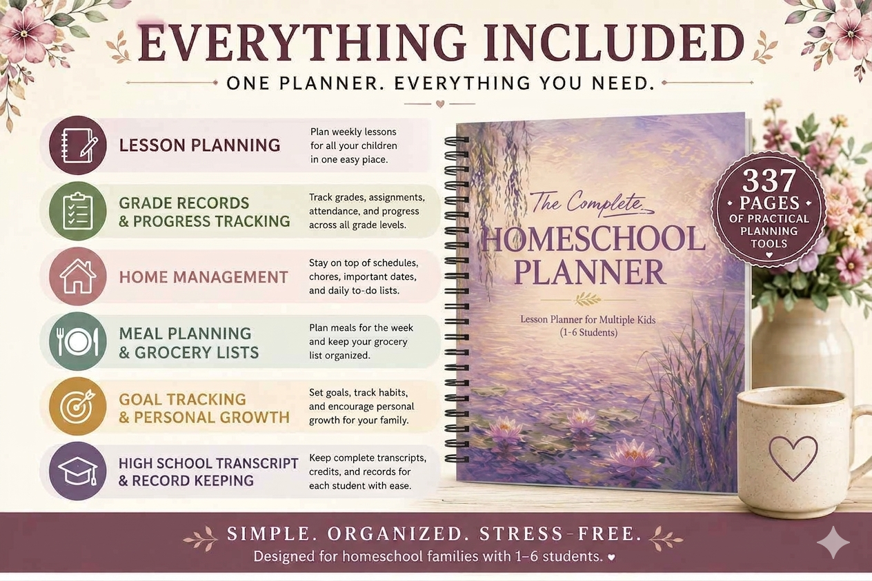 Claude Monet Inspired - The Complete Homeschool Planner: An Undated All-in-One Planning System for Homeschool Families