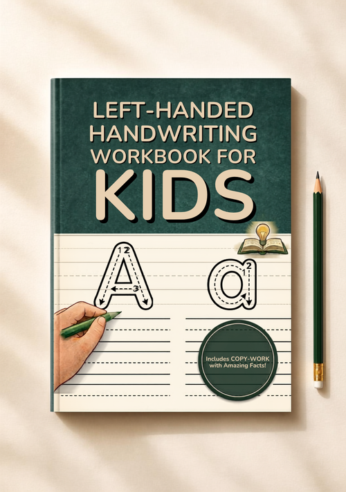 Left Handed Handwriting Workbook for Kids