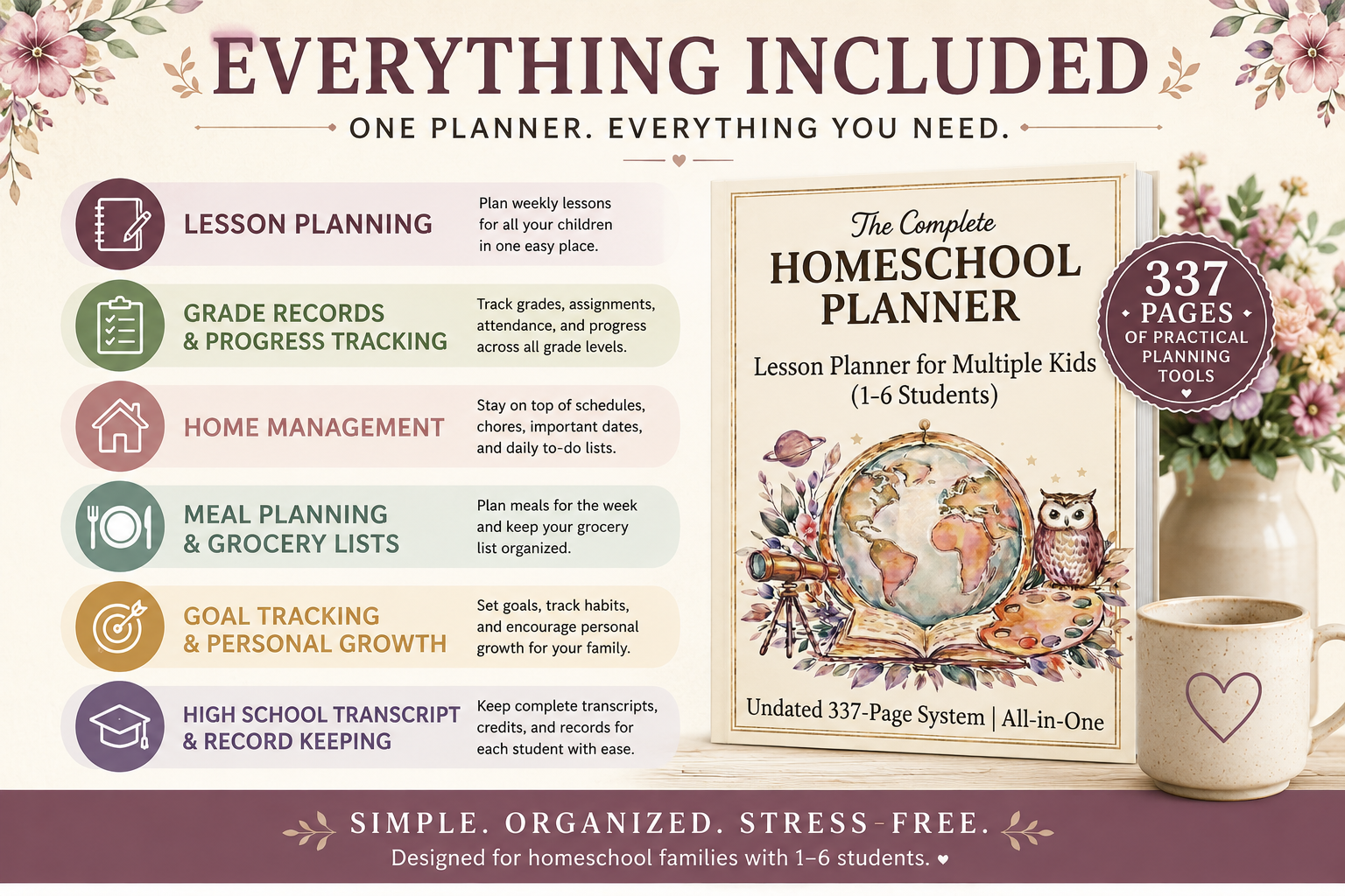 The Complete Homeschool Planner: An Undated All-in-One Planning System for Homeschool Families