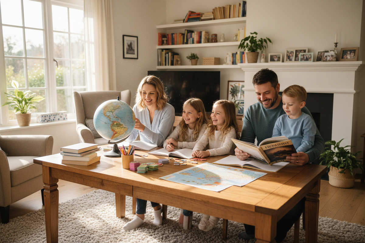 Happy Homeschool Family Learning